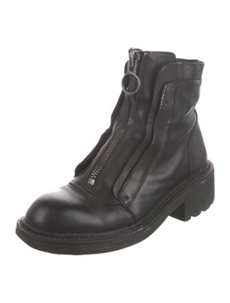 Ash Leather Combat Boots