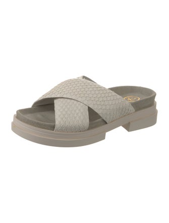 Ash Leather Slides