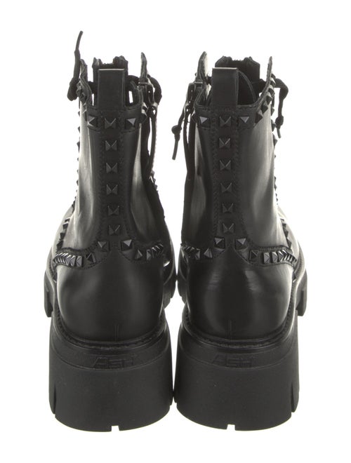 Ash Leather Printed Combat Boots