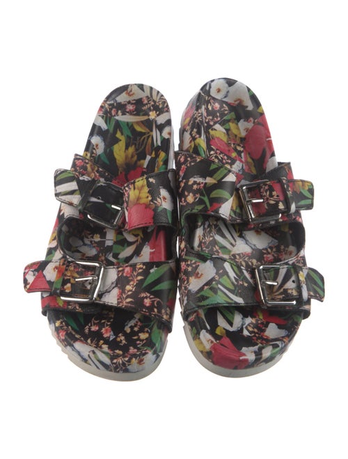 Ash Leather Printed Slides