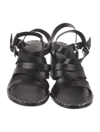 Ash Leather Studded Accents Gladiator Sandals