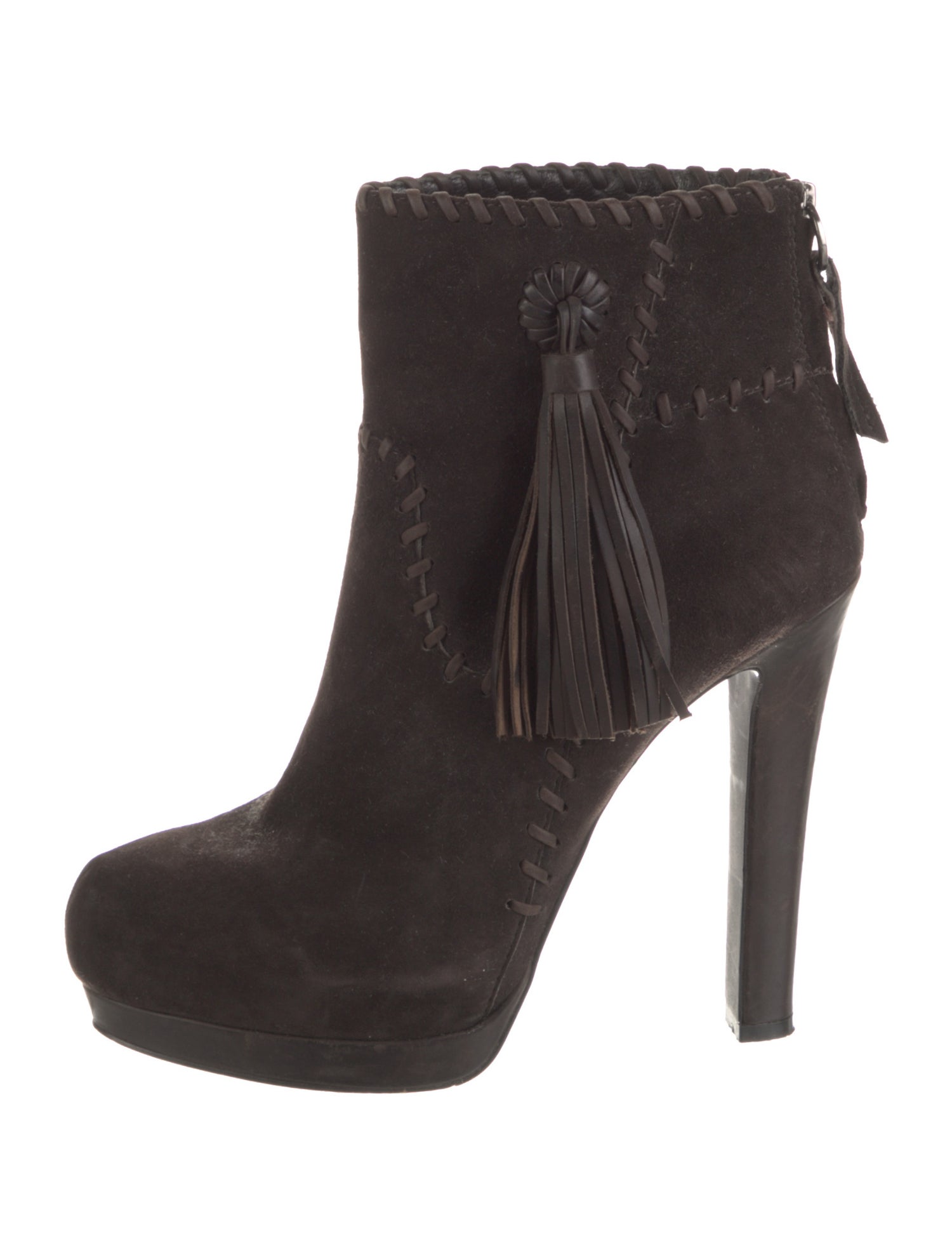 Ash Suede Whipstitch Trim Boots