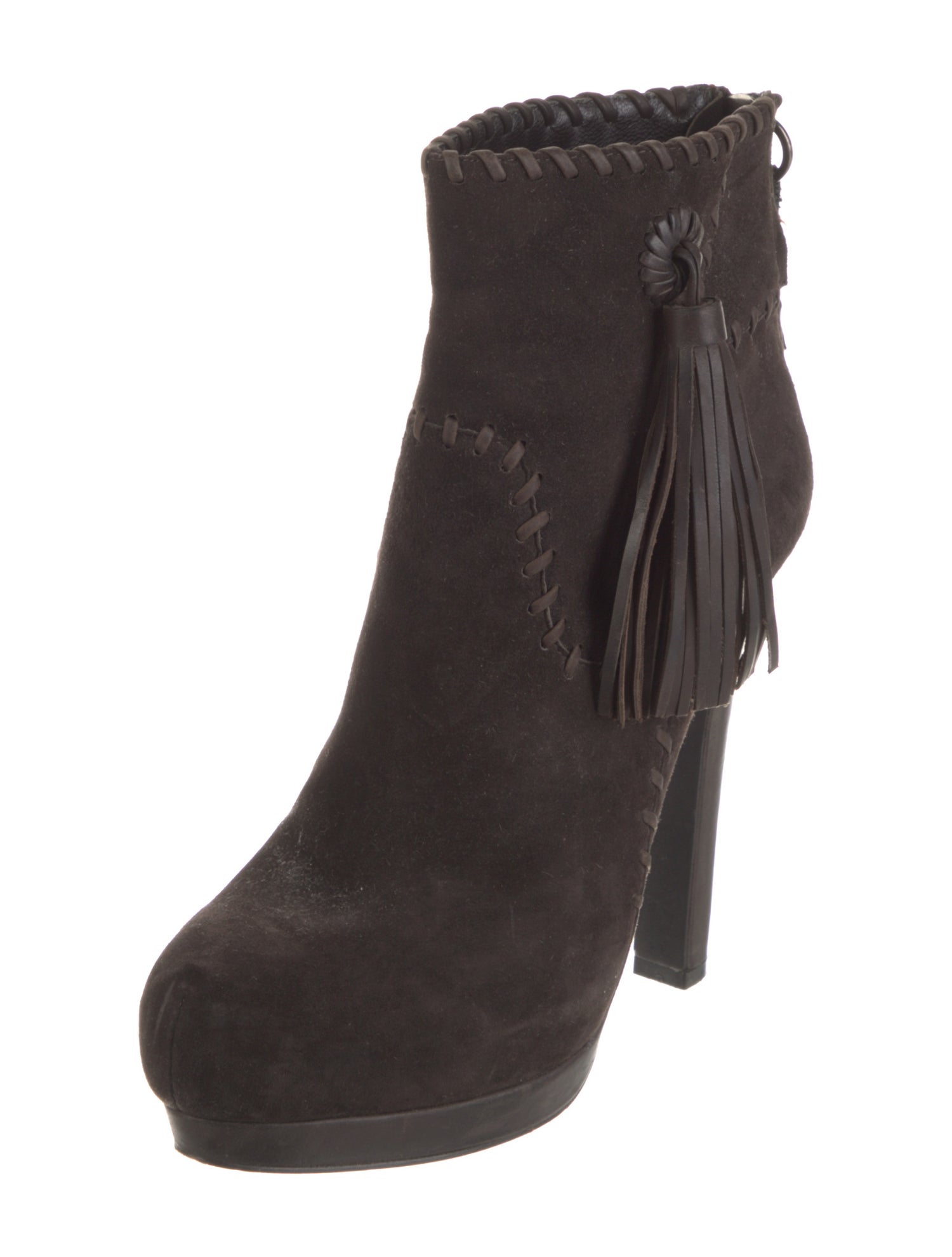 Ash Suede Whipstitch Trim Boots