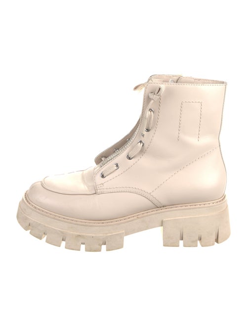 Ash Leather Printed Combat Boots