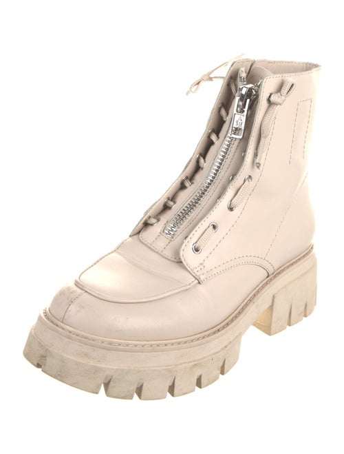 Ash Leather Printed Combat Boots