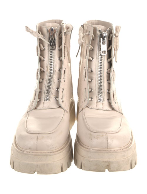 Ash Leather Printed Combat Boots