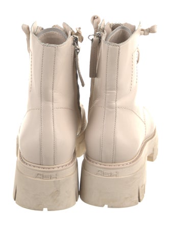 Ash Leather Printed Combat Boots