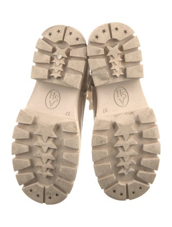 Ash Leather Printed Combat Boots