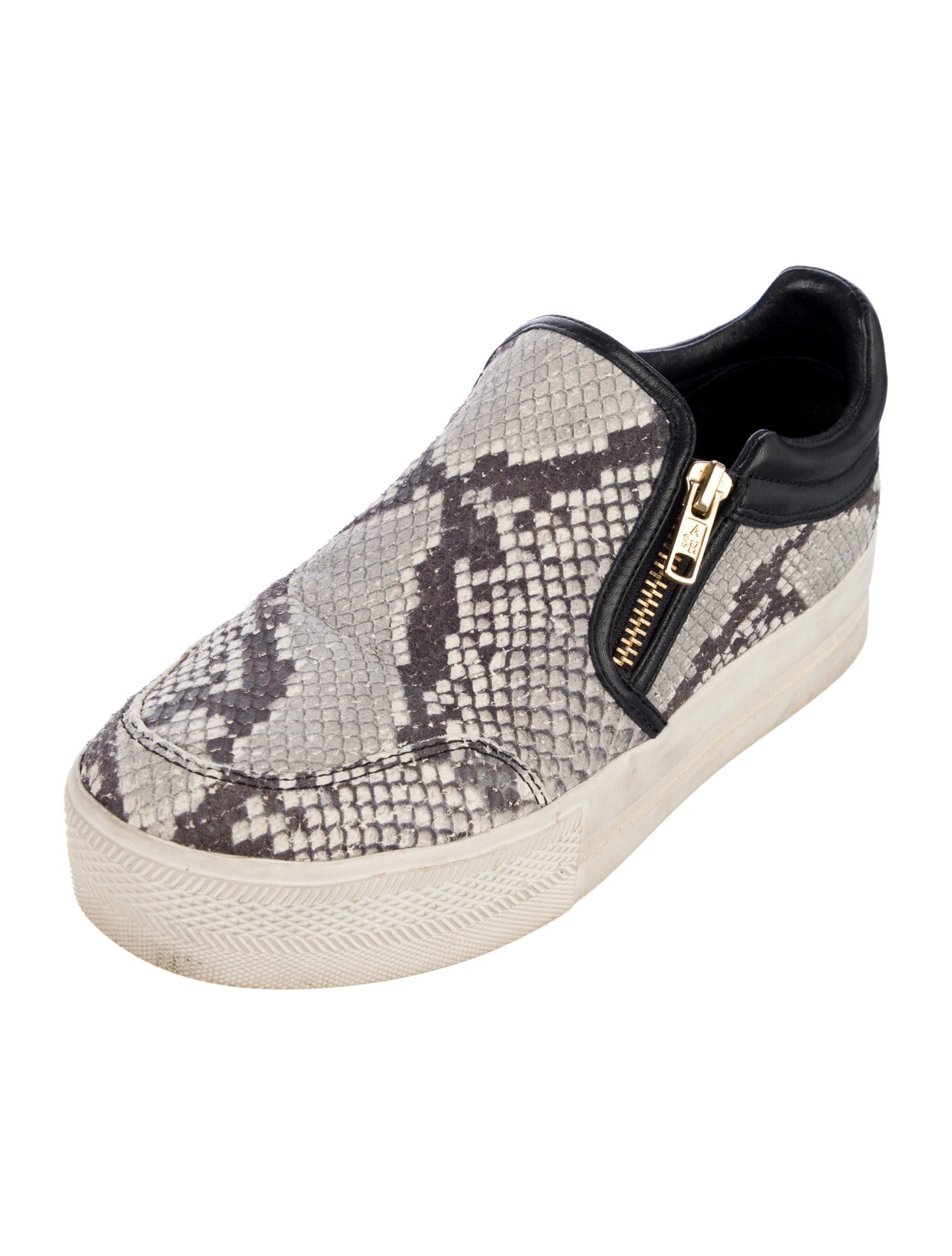Ash Leather Animal Print Sneakers