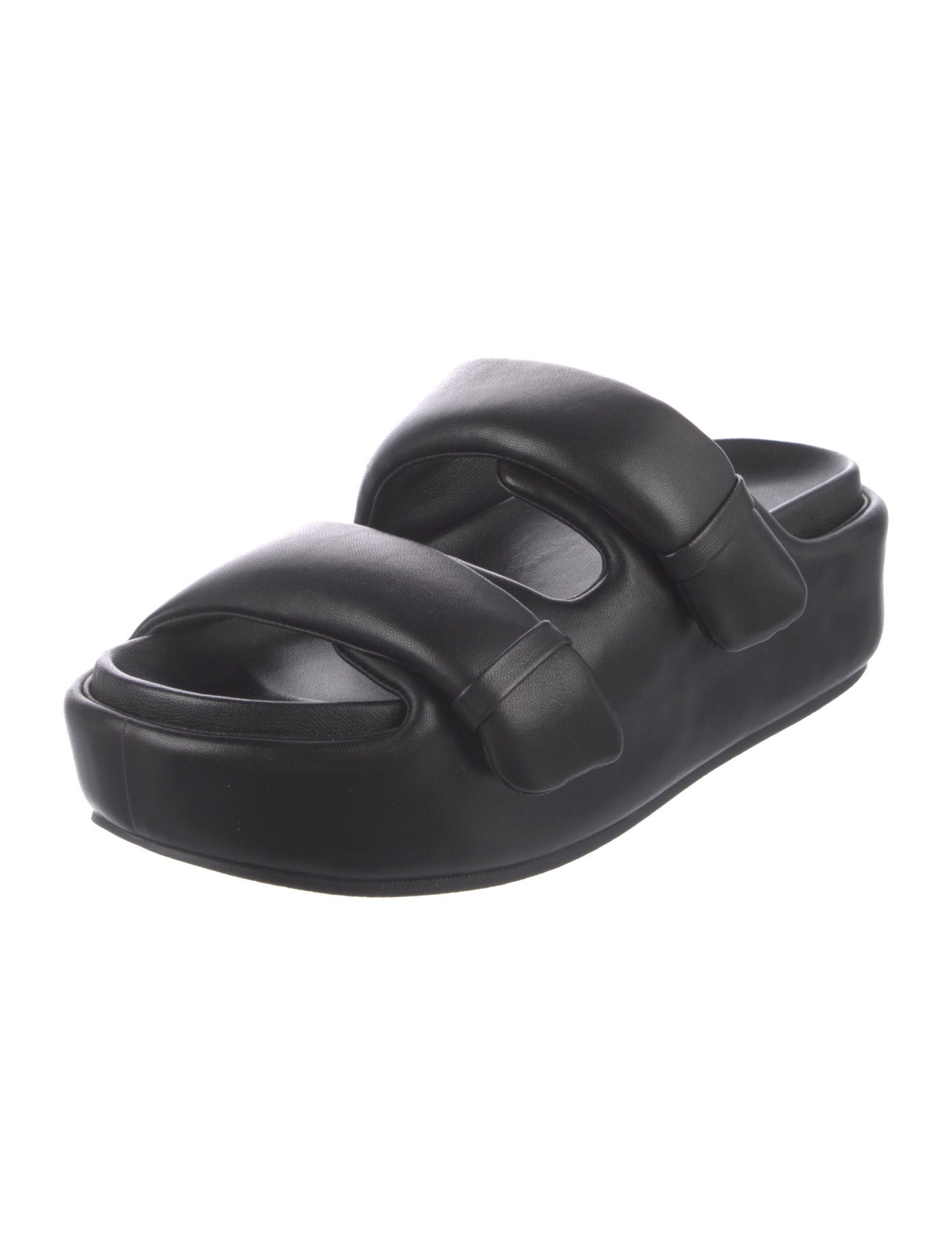 Ash Leather Slides