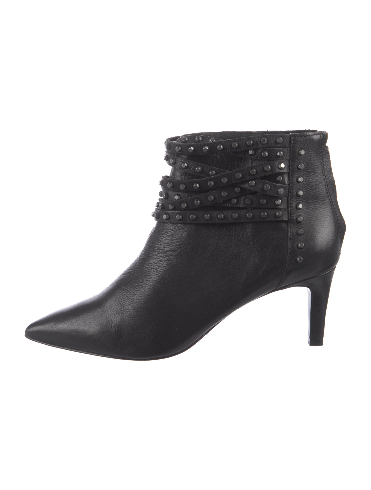 Ash Leather Studded Accents Boots