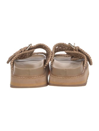 Ash Leather Trim Embellishment Slides