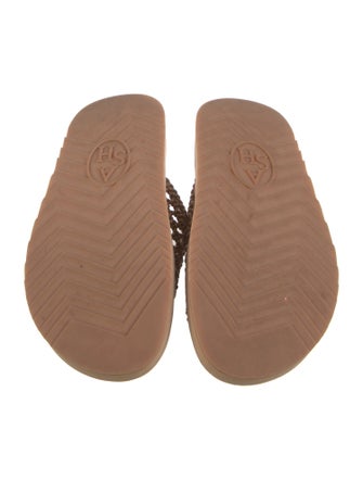 Ash Leather Trim Embellishment Slides