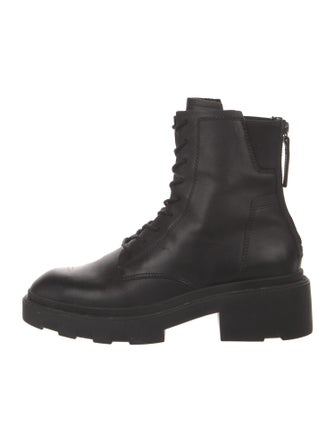 Ash Leather Combat Boots