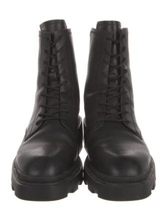 Ash Leather Combat Boots