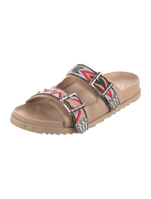 Ash Leather Printed Slides