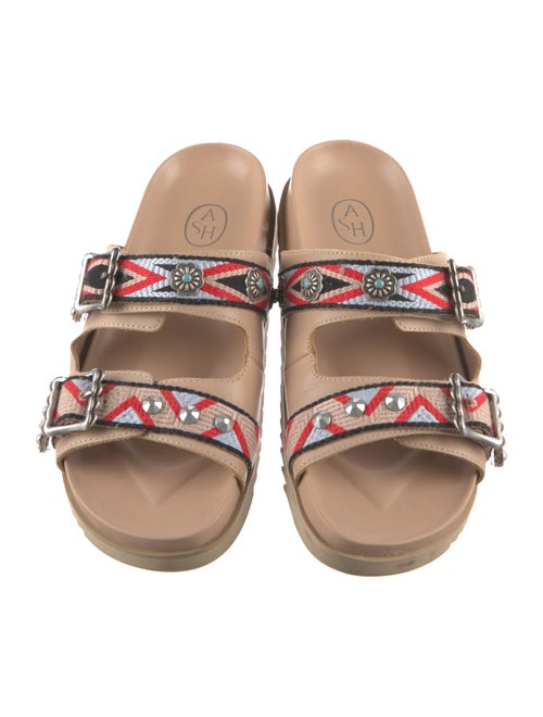 Ash Leather Printed Slides