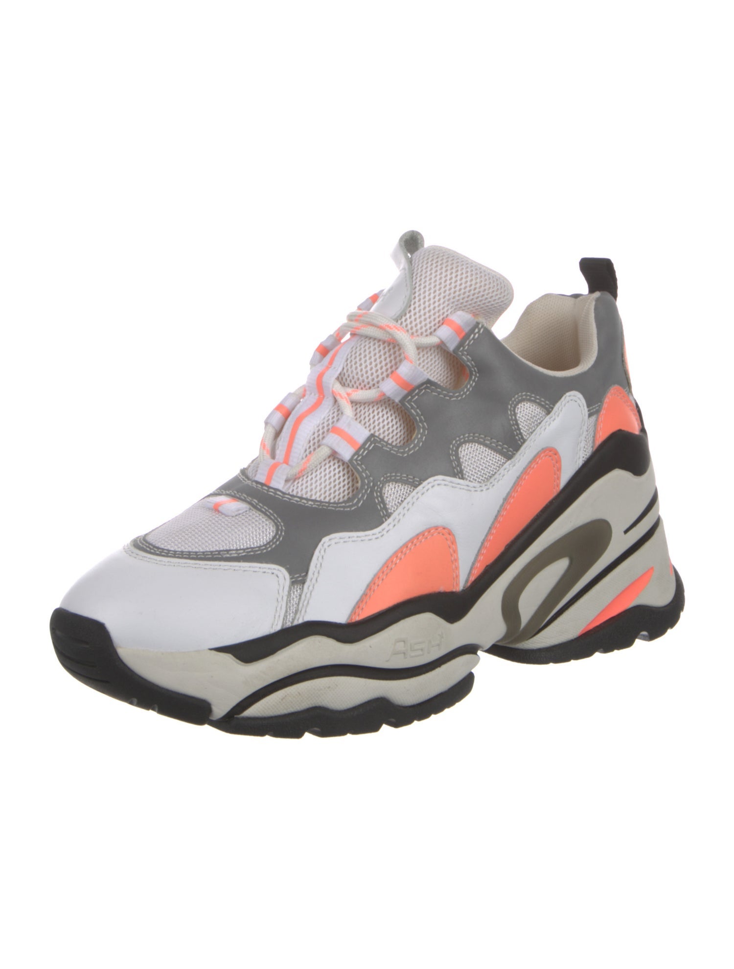 Ash Leather Printed Chunky Sneakers