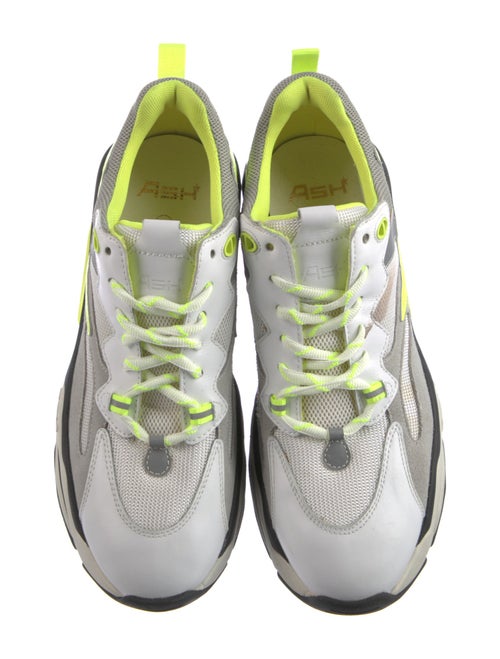 Ash Leather Colorblock Pattern Chunky Sneakers