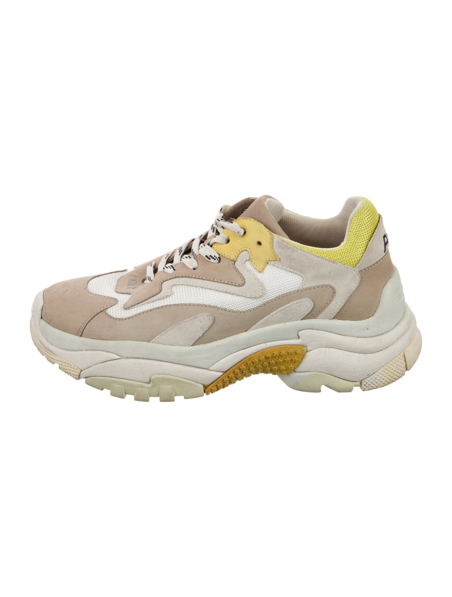 Ash Suede Colorblock Pattern Chunky Sneakers