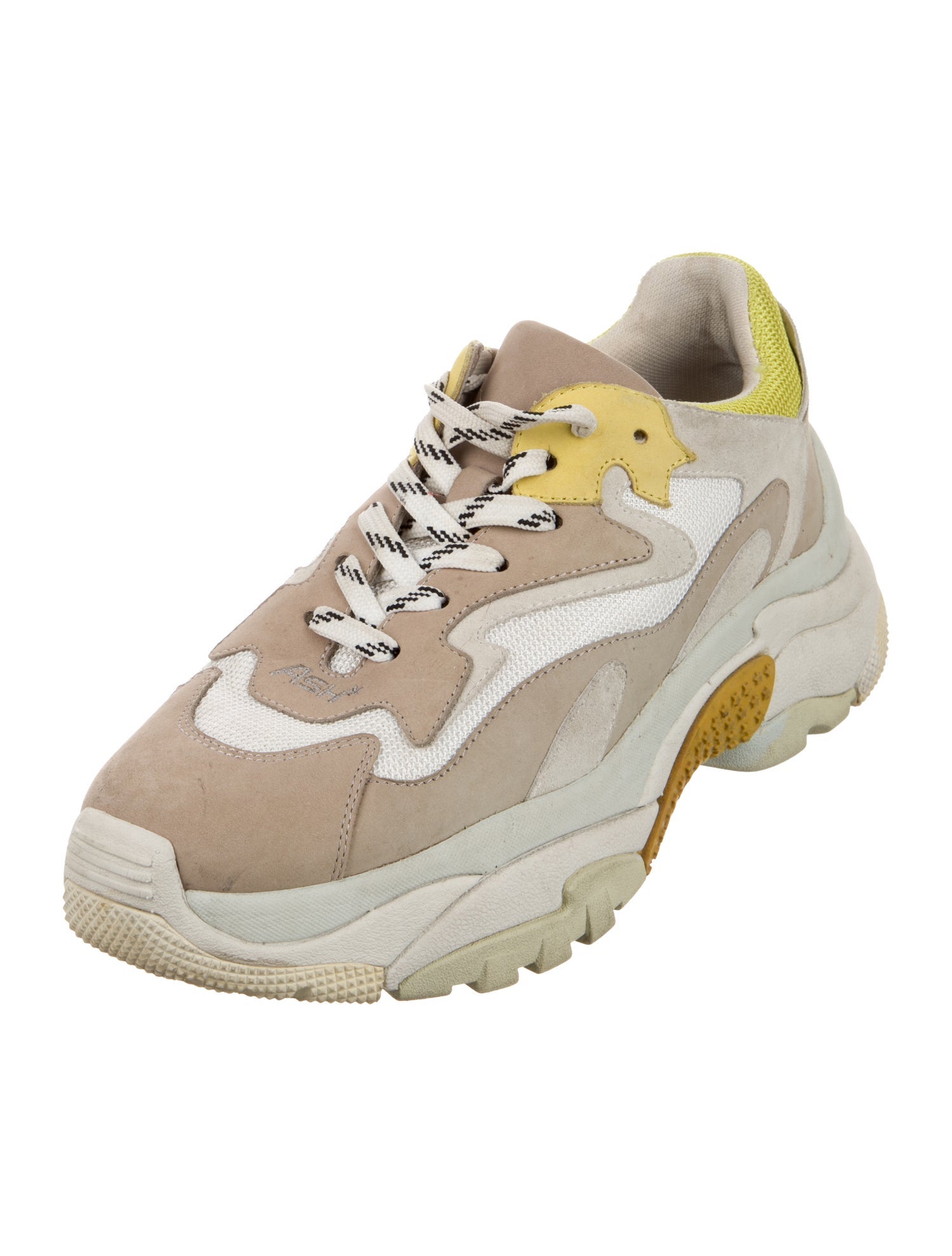 Ash Suede Colorblock Pattern Chunky Sneakers