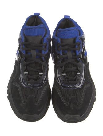 Ash Leather Colorblock Pattern Chunky Sneakers