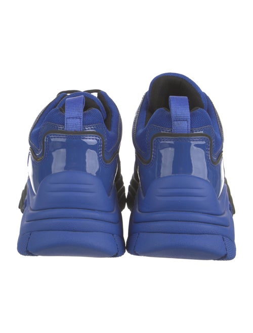 Ash Leather Colorblock Pattern Chunky Sneakers