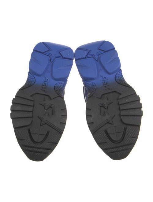 Ash Leather Colorblock Pattern Chunky Sneakers