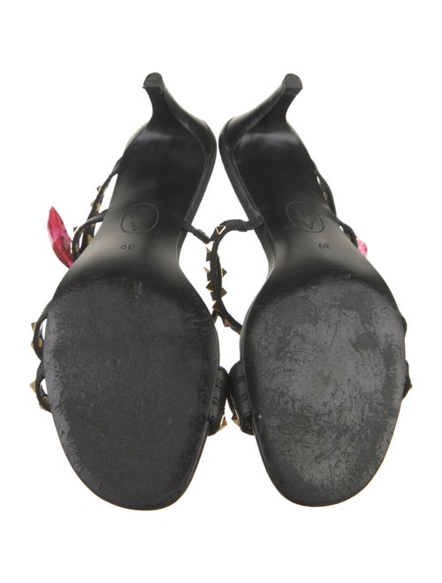 Ash Leather Floral Print Slides