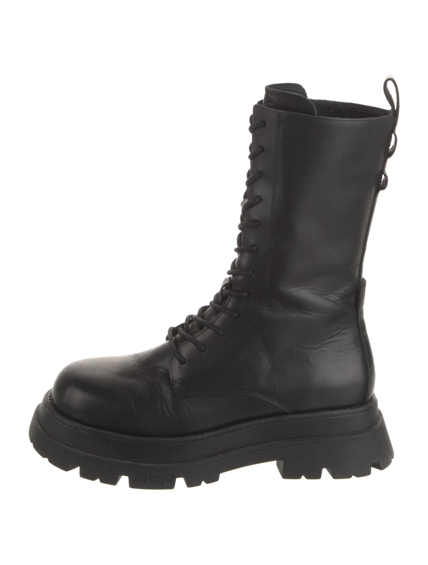 Ash Leather Combat Boots