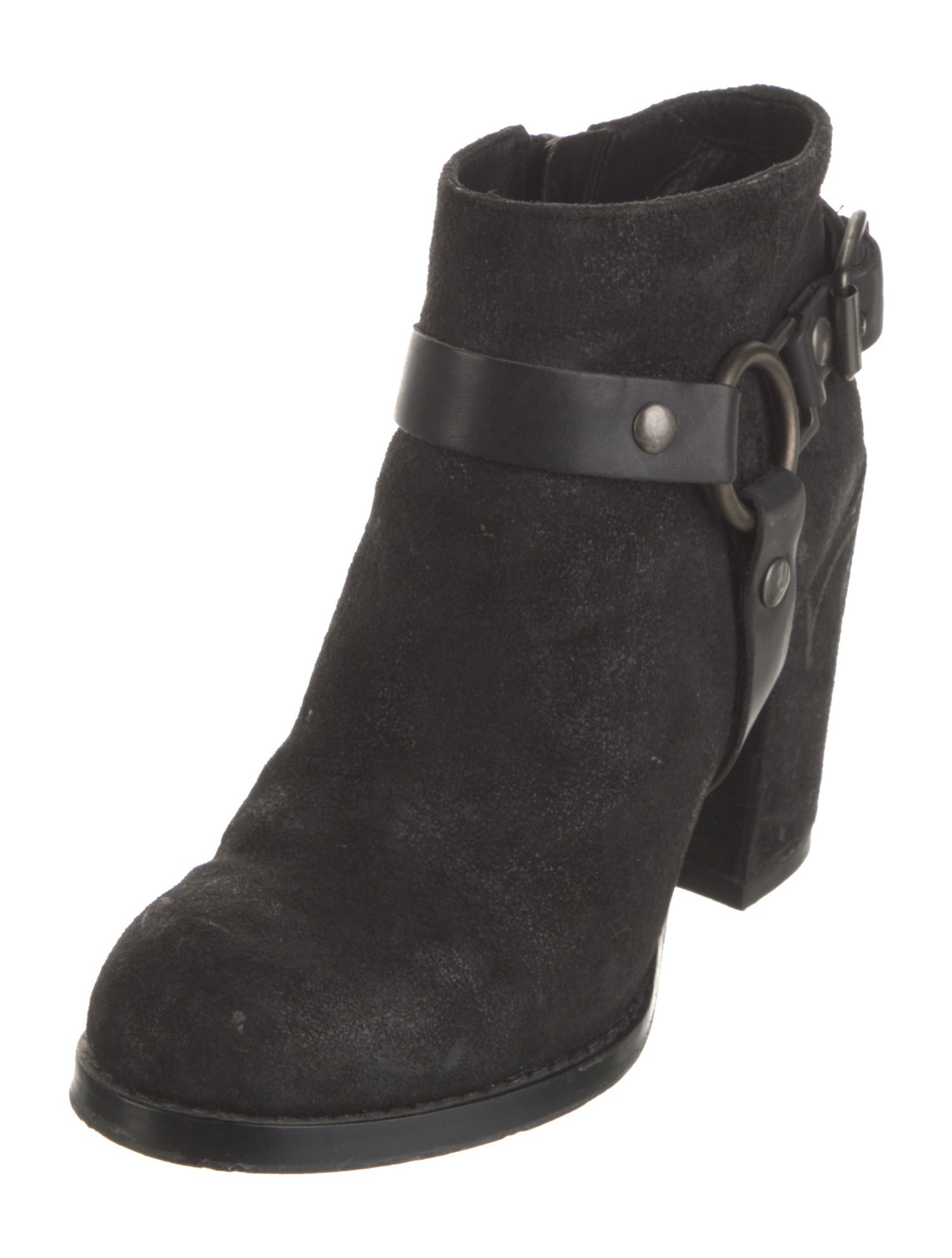 Ash Suede Leather Trim Embellishment Boots