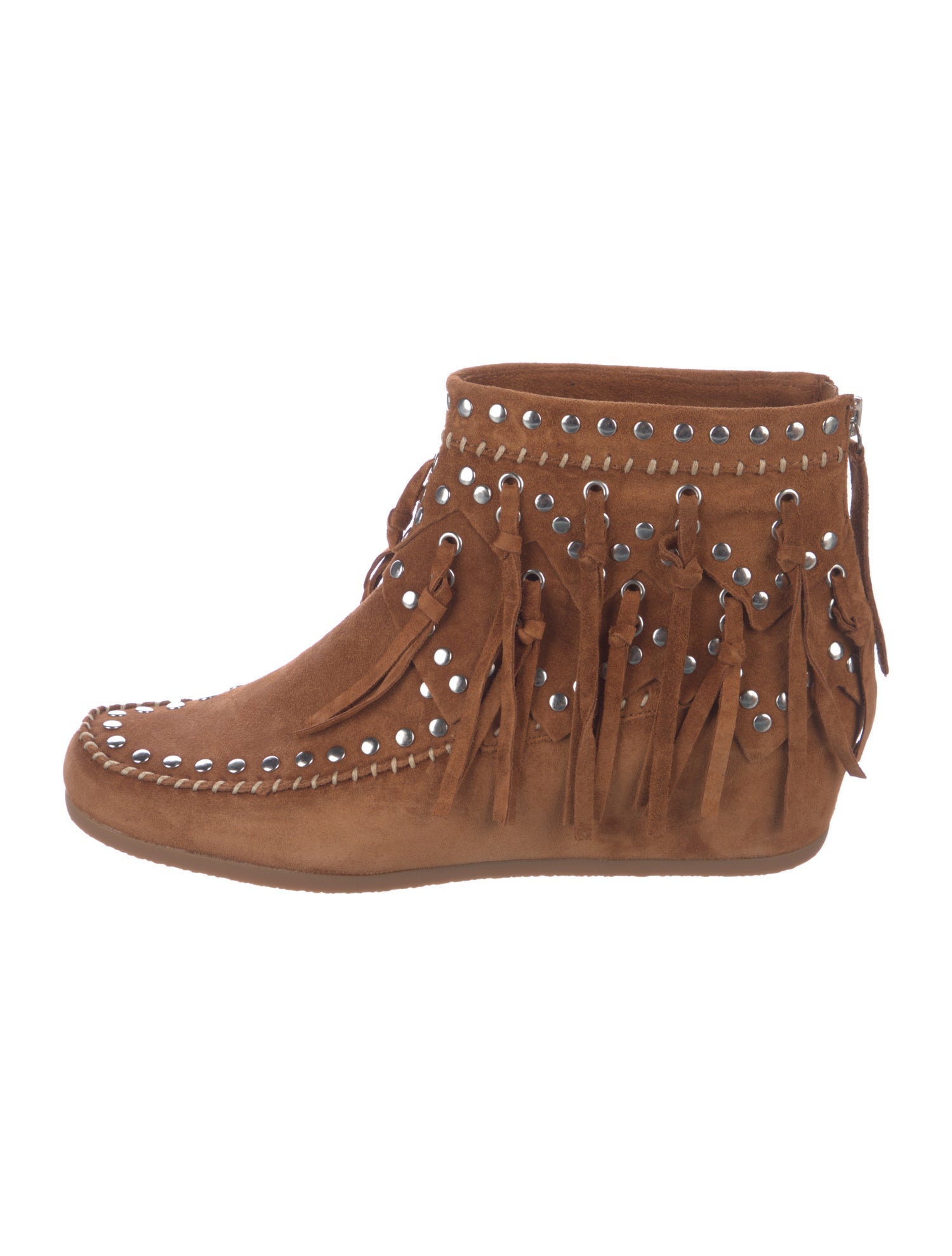 Ash Suede Studded Accents Lace-Up Boots
