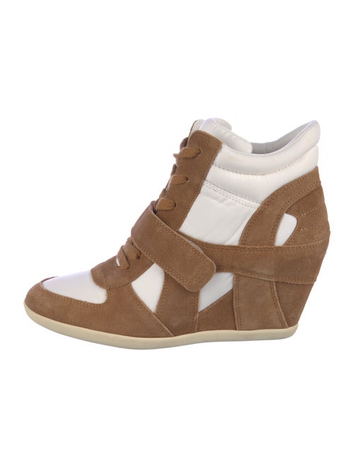 Ash Suede Colorblock Pattern Lace-Up Boots