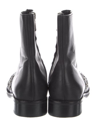 Ash Leather Combat Boots