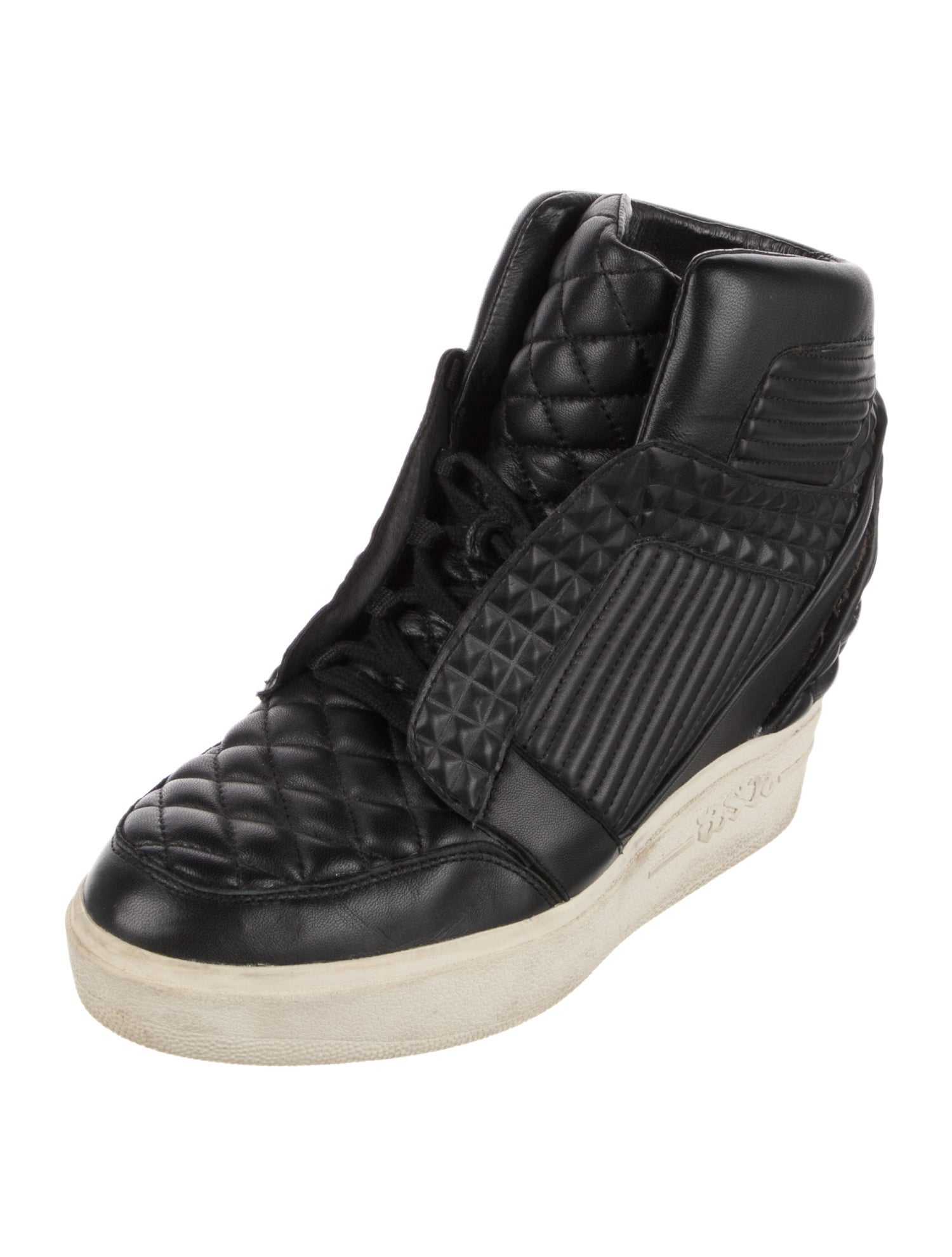 Ash Leather Wedge Sneakers
