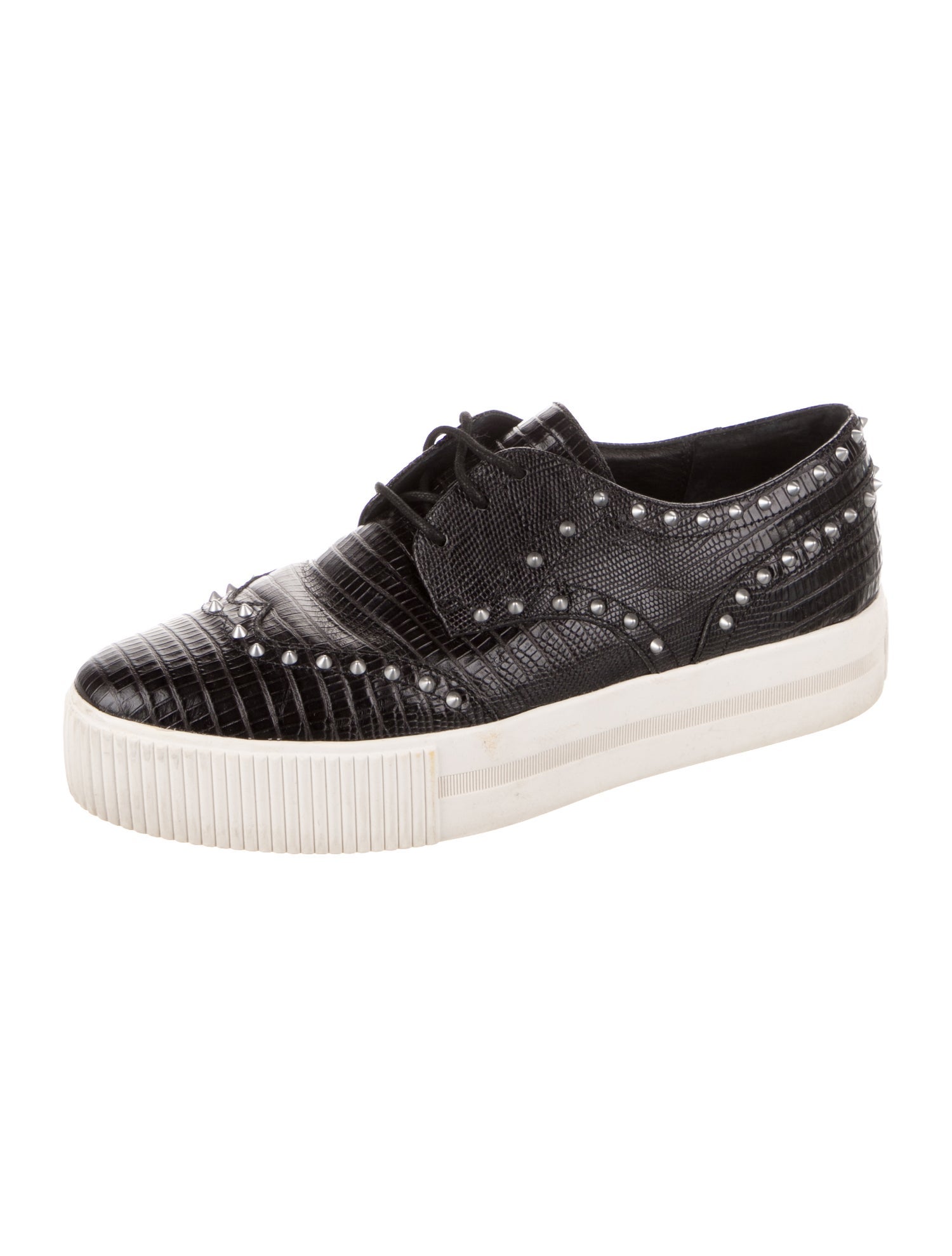 Ash Leather Studded Accents Sneakers