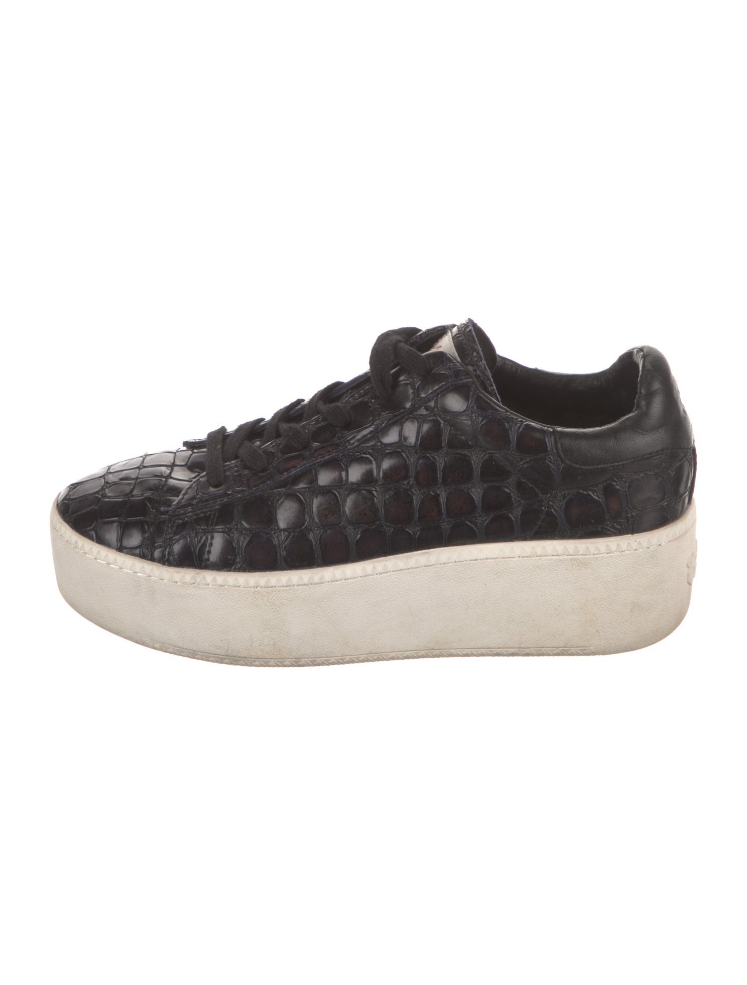 Ash Embossed Leather Sneakers