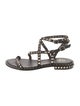 Ash Leather Studded Accents Gladiator Sandals