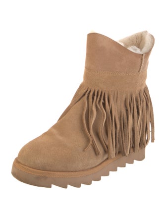 Ash Suede Fringe Trim Accent Boots