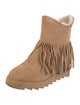 Ash Suede Fringe Trim Accent Boots