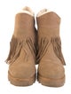 Ash Suede Fringe Trim Accent Boots