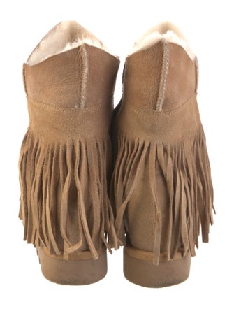 Ash Suede Fringe Trim Accent Boots