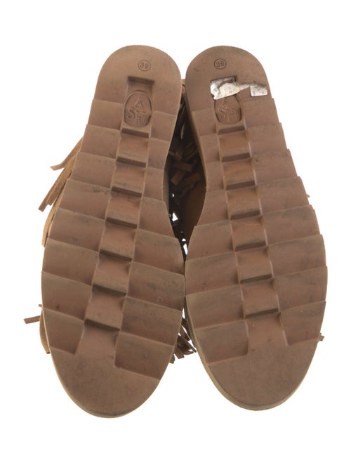 Ash Suede Fringe Trim Accent Boots