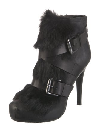 Ash Leather Faux Fur Trim Boots