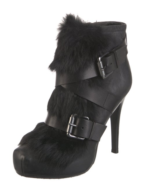 Ash Leather Faux Fur Trim Boots