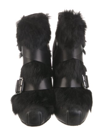 Ash Leather Faux Fur Trim Boots