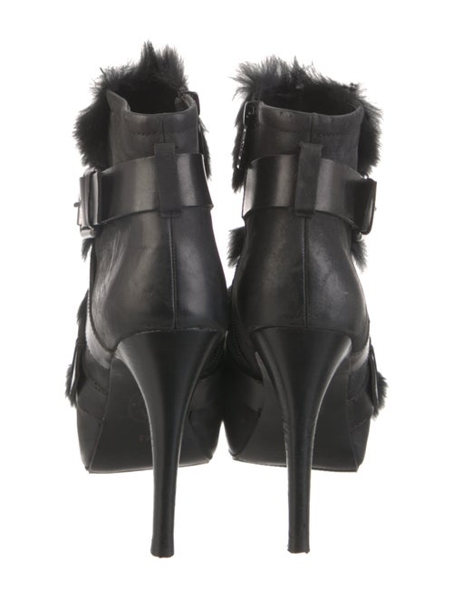 Ash Leather Faux Fur Trim Boots