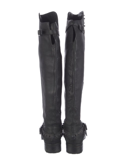 Ash Leather Studded Accents Boots