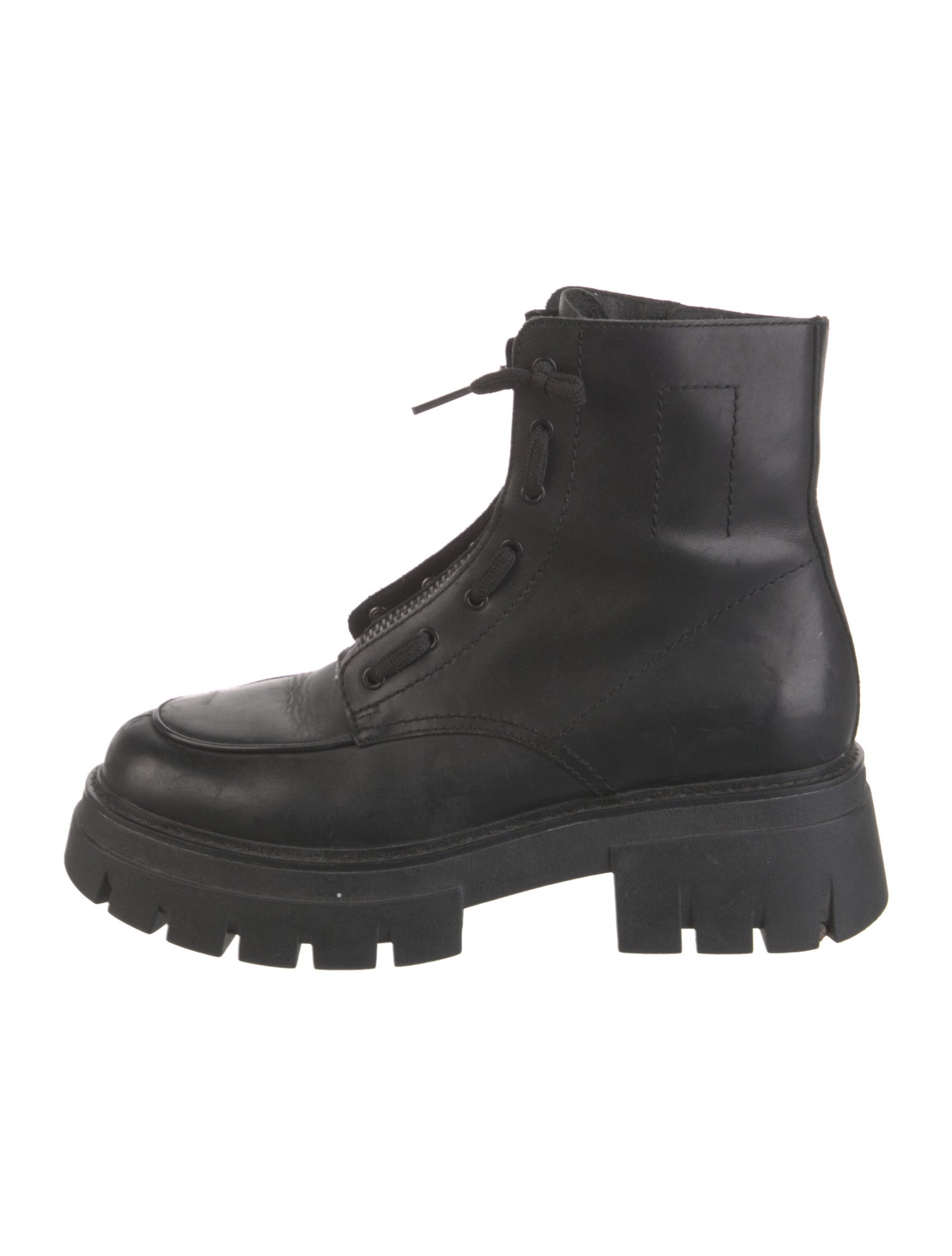 Ash Leather Combat Boots