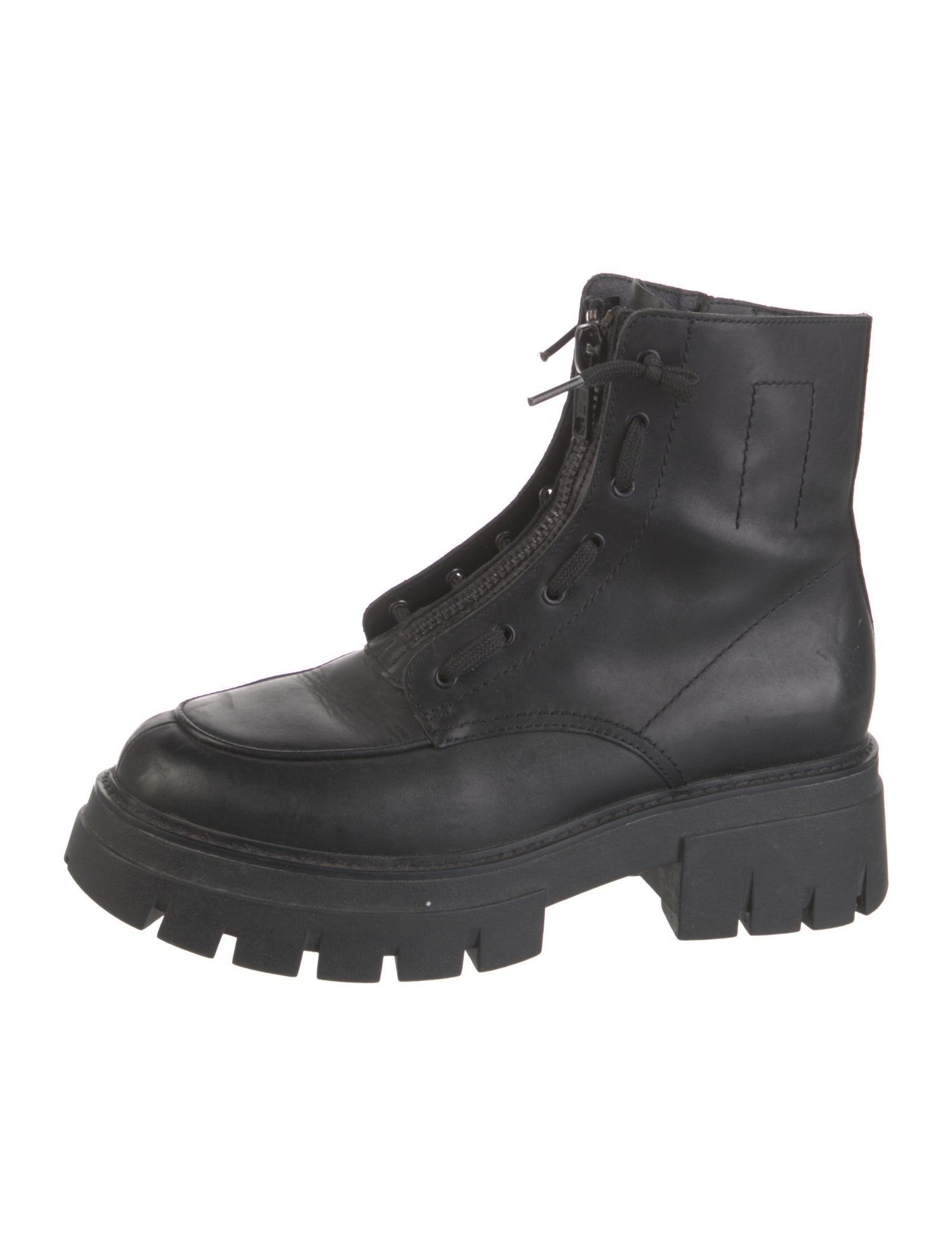 Ash Leather Combat Boots